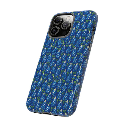Phone Case, Texas Bluebonnet Tough Case, Navy Floral Phone Cover, Protective iPhone Case, Samsung Galaxy Case, Texas Wildflower Gift