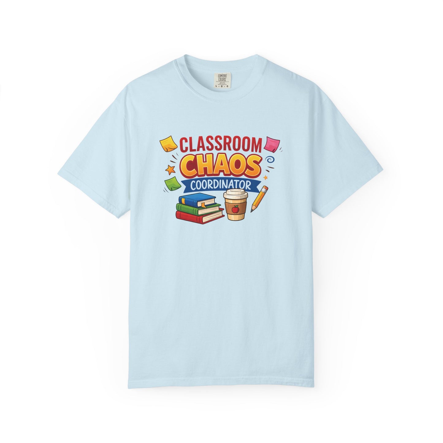 Classroom Chaos Coordinator T-shirt | Teacher Coffee Books Pencil