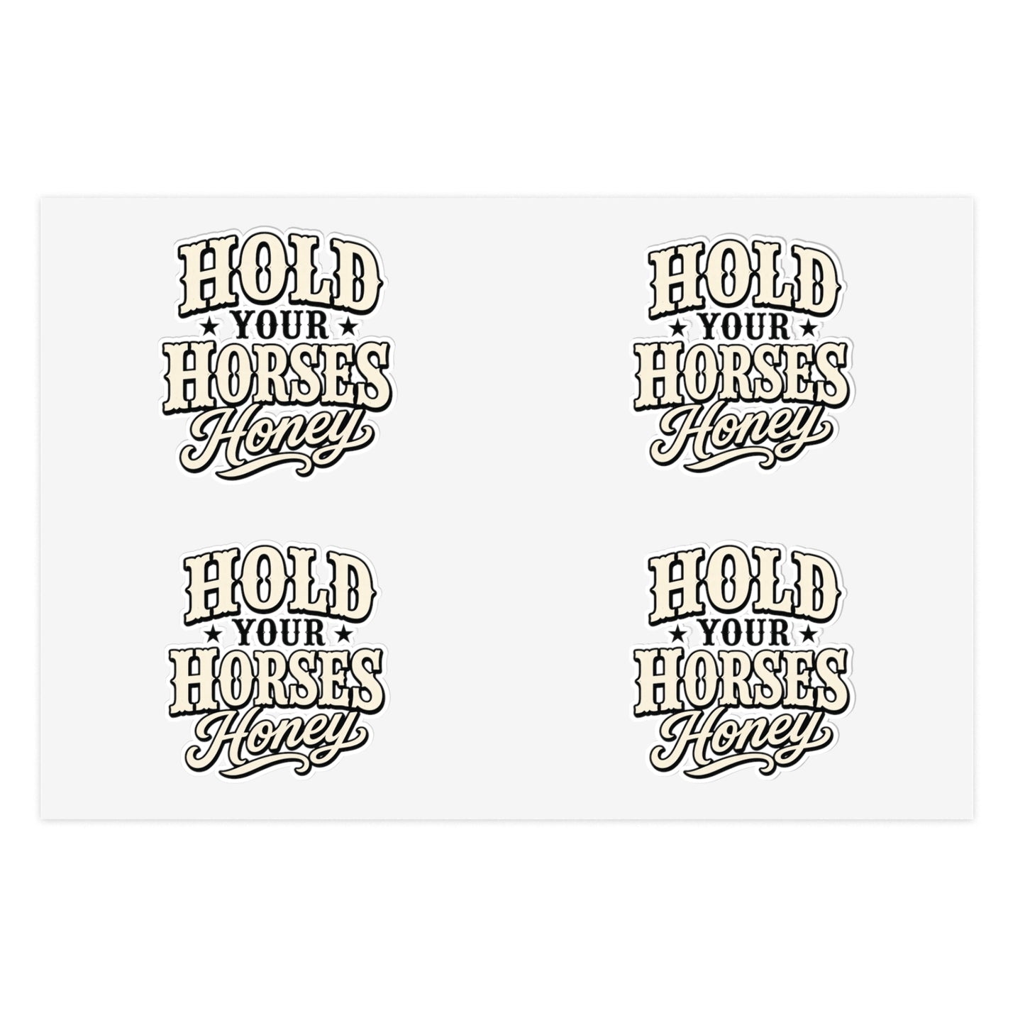 Hold Your Horses Honey Sticker Sheet | Western Retro Phrase Stickers