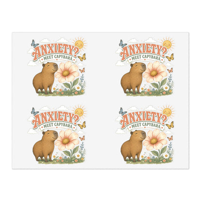 Anxiety? Meet Capybara Sticker Sheet | Cute Capybara Floral Decal