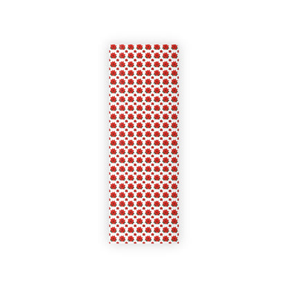 Red Poinsettia Pattern Gift Wrapping Paper Roll | Holiday Wrapping Paper