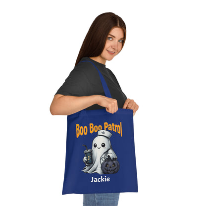 Boo Boo Patrol Nurse Halloween Tote Bag, Cute Ghost Design, Trick or Treat Bag, Halloween Party, Spooky Season Essential, Nurses Gift