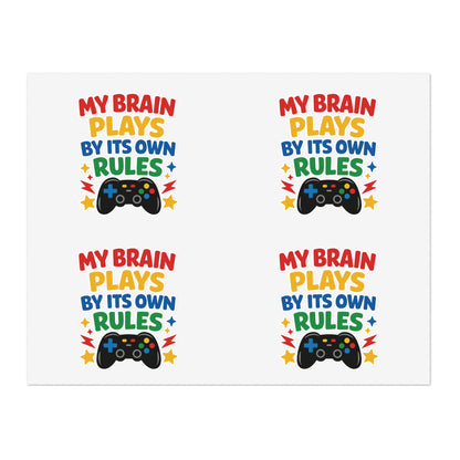 My Brain Plays By Its Own Rules Sticker Sheet | Autism Awareness Stickers