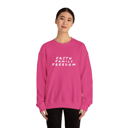Faith Family Freedom Sweatshirt, Religious Pullover Jumper, Christian Crewneck, Inspirational Sweatshirt, Unisex Religious Shirt, Faith