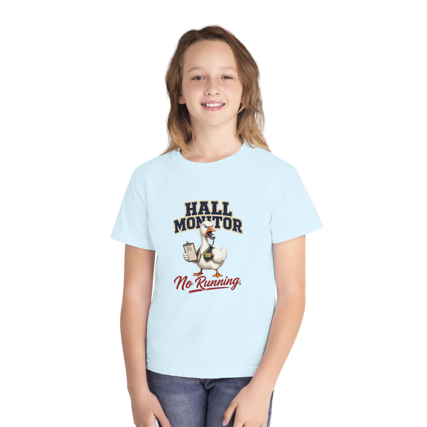 Hall Monitor Goose No Running Tee | Kids school safety shirt