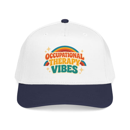 Occupational Therapy Vibes Cap | Retro Rainbow Mid Profile Baseball Cap