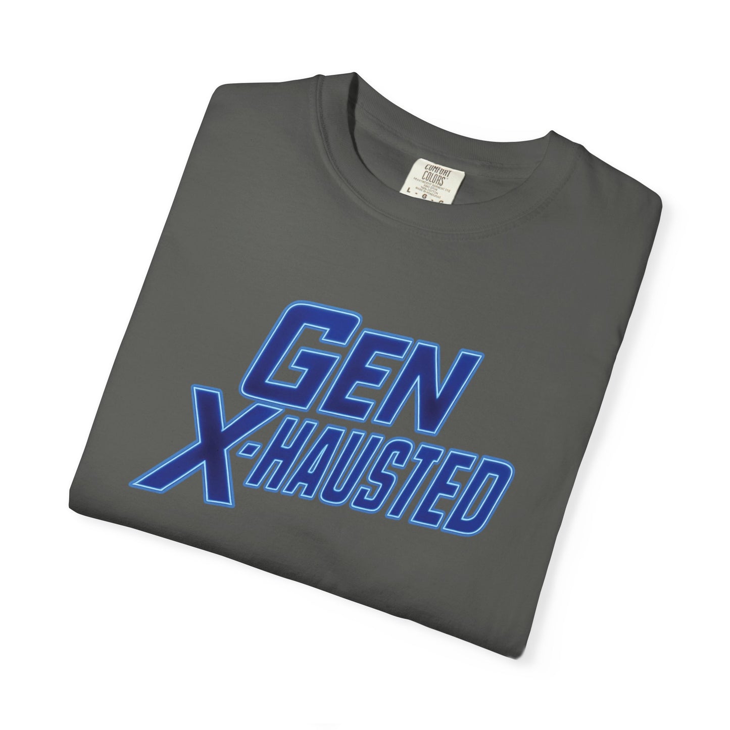 Gen X-Hausted Unisex T-shirt, Forgot Again Found Out Funny Tee, Gen X Humor Gift, Retro 80s 90s Shirt, Vintage Style Clothing