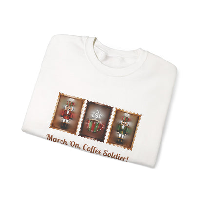 Coffee Soldier Nutcracker Crewneck Sweatshirt | March On, Coffee Soldier!