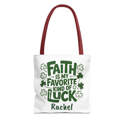 Faith Is My Favorite Kind Of Luck Tote | St. Patrick Shamrock Tote