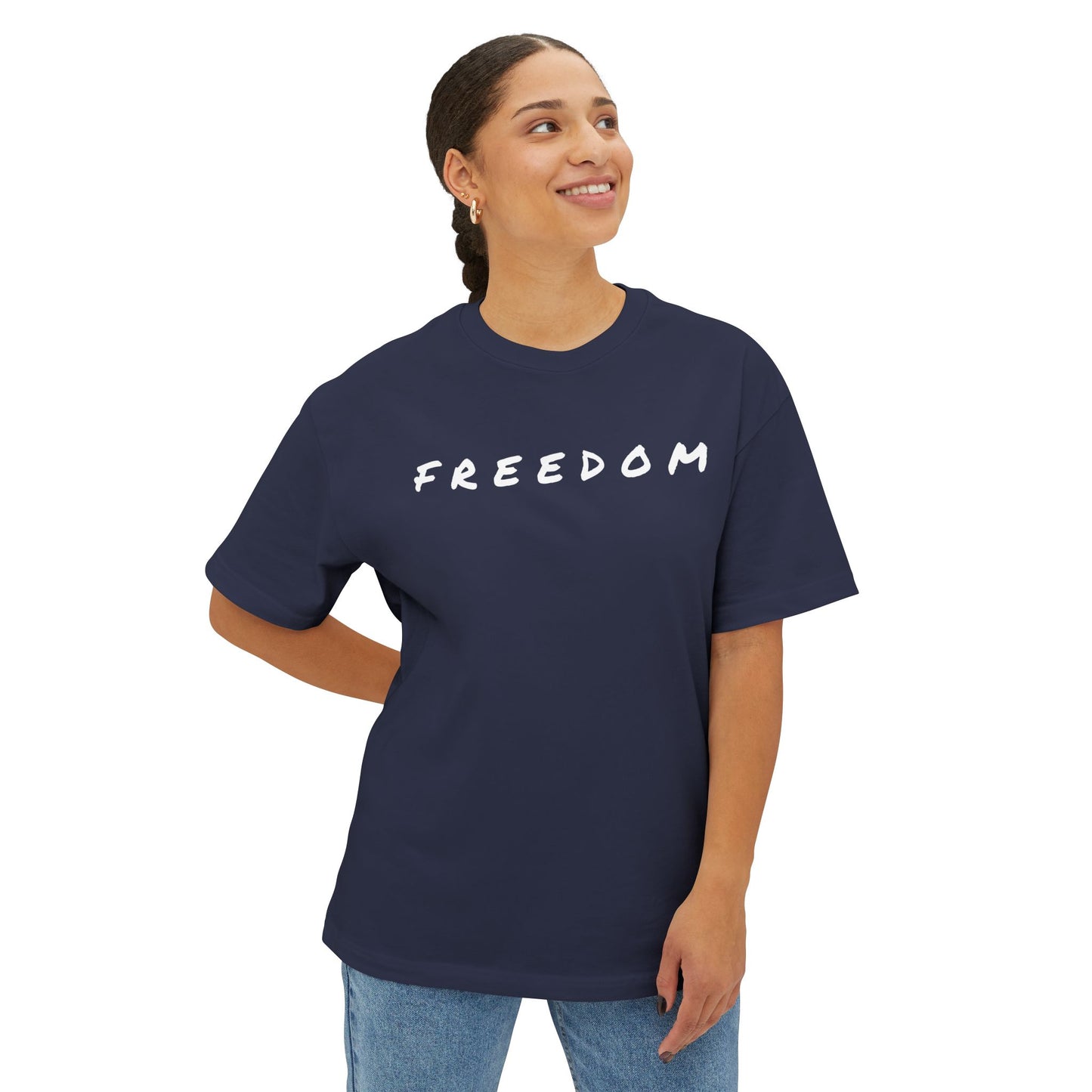 Freedom & Faith Unisex Oversized Tee, Summer Vibes Tee, Casual Gift, Patriotic Apparel, Faith-Based Outfit