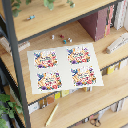 My Voice Came Back Stronger Sticker Sheet | Floral Hummingbird Inspirational