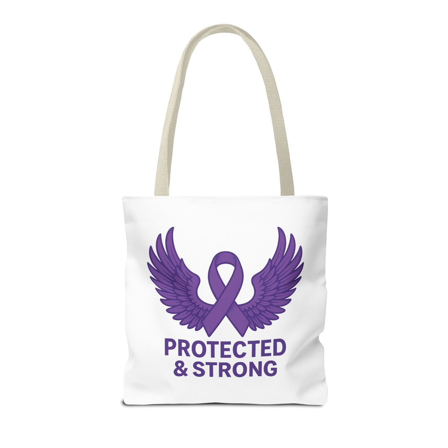 Protected and Strong Awareness Tote Bag, Eco-Friendly Shoulder Bag, Reusable Grocery Bag, Canvas Shopping Tote, Gift for Activists,