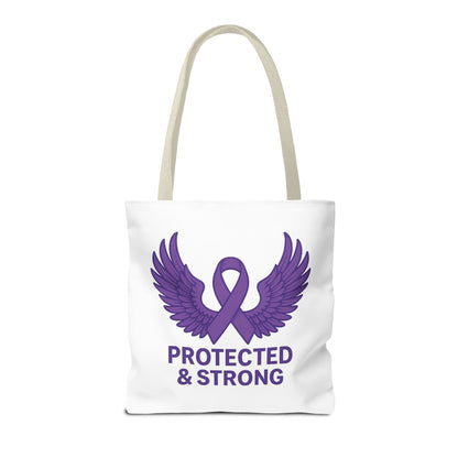 Protected and Strong Awareness Tote Bag, Eco-Friendly Shoulder Bag, Reusable Grocery Bag, Canvas Shopping Tote, Gift for Activists,