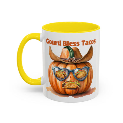 Gourd Bless Tacos Coffee Mug - Perfect for Fall, Halloween, Thanksgiving, Taco Lovers, Kitchen Decor
