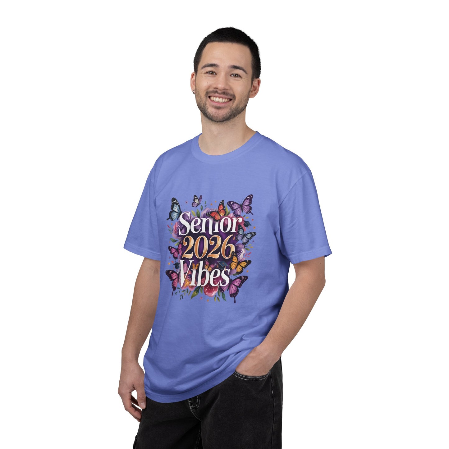 Senior 2026 Vibes T-Shirt | Butterfly Graduation Design