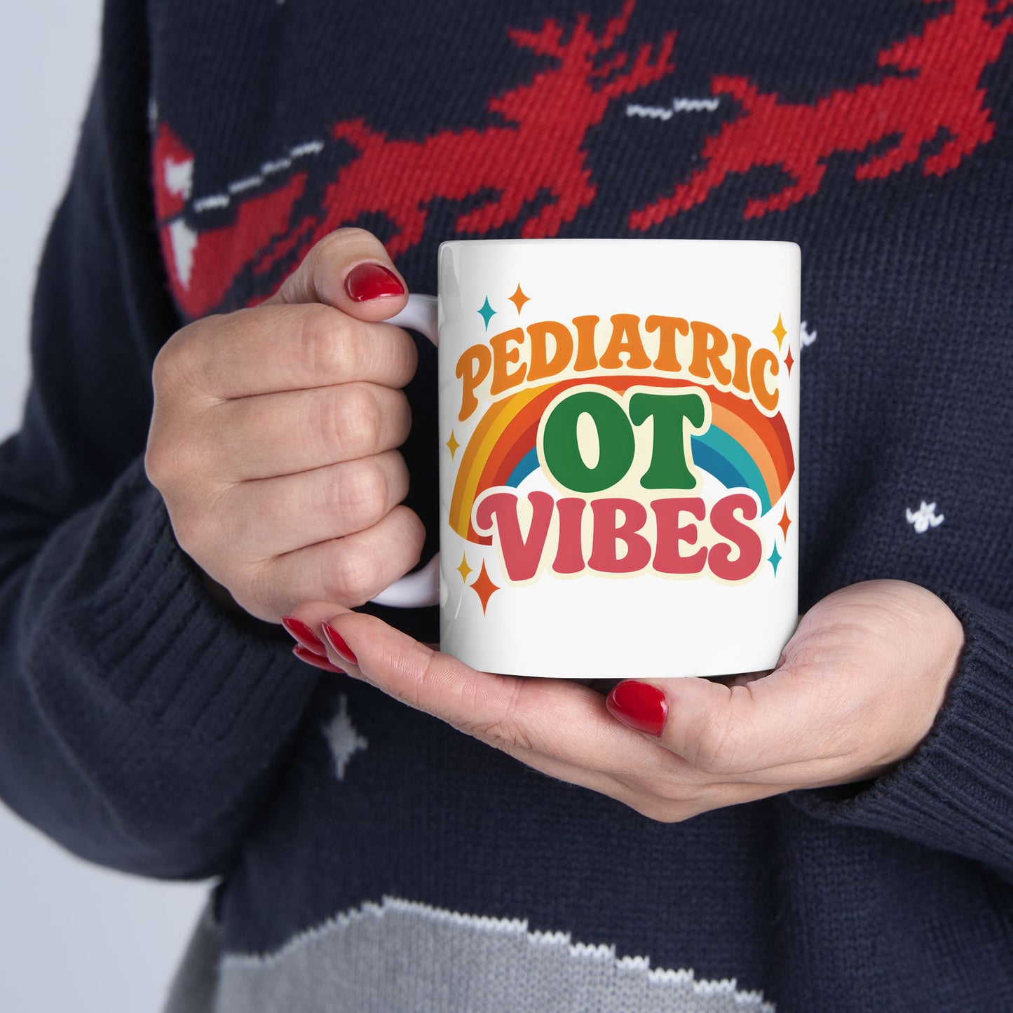 Pediatric OT Vibes Retro Personalized Mug | Custom Name Coffee Cup