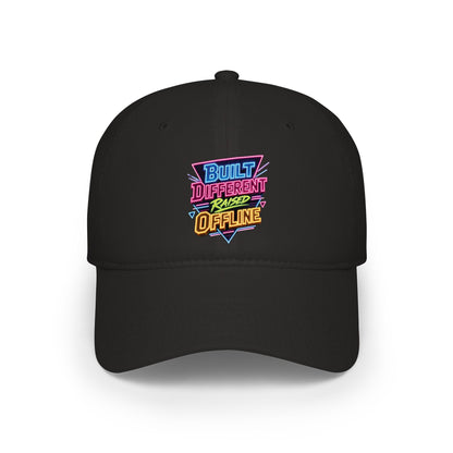 Built Different Offline graphic Baseball Cap | Retro Neon Patch
