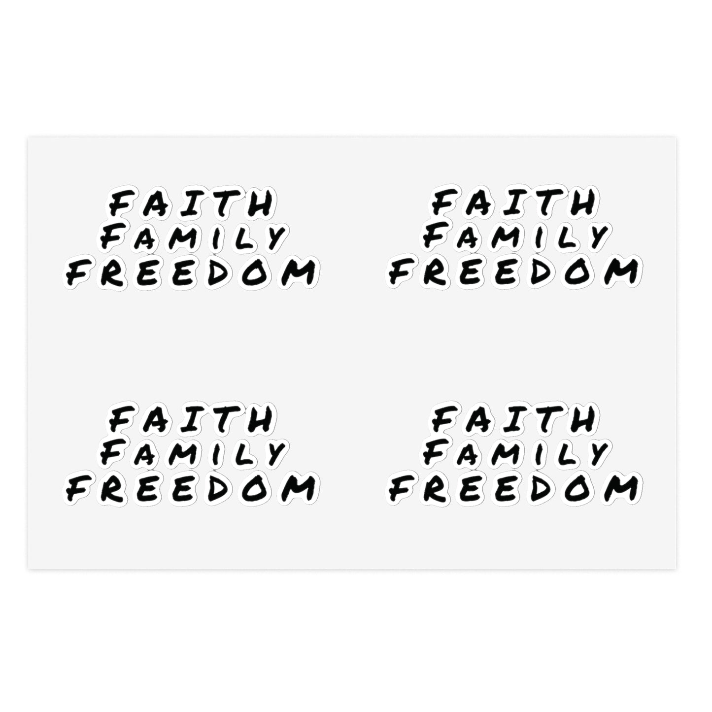 Faith Family Freedom Sticker Sheet Bundle - Inspirational Decals, Motivational Sticker Pack, Clear Vinyl Stickers
