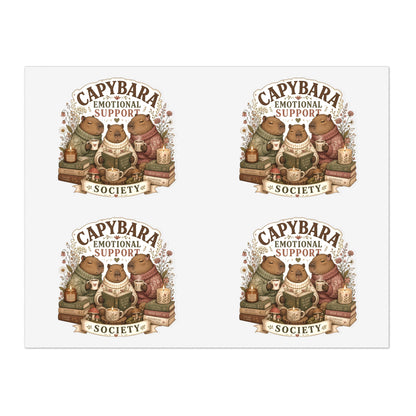 Capybara Emotional Support Society sticker sheet | Capybara stickers, kawaii animal decal