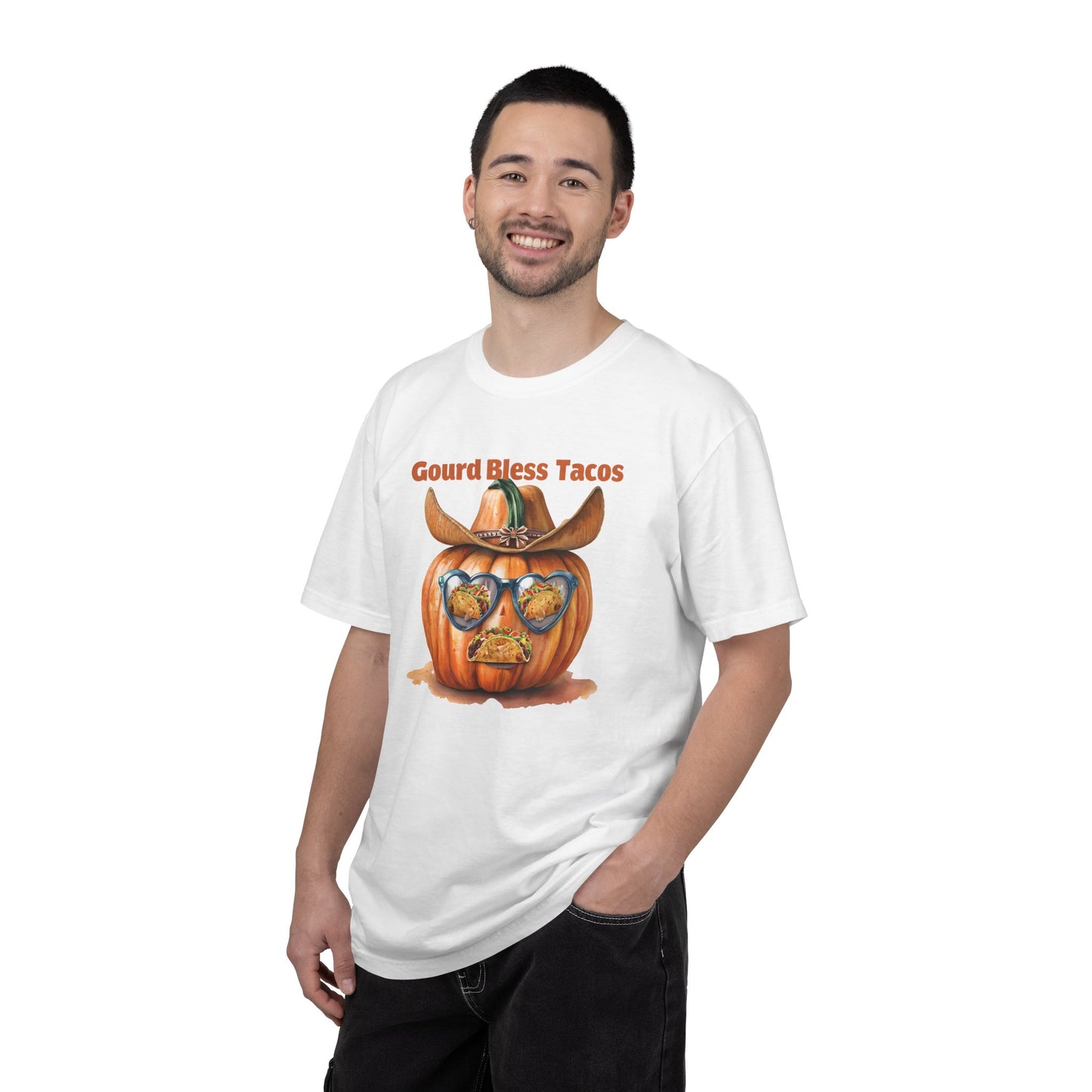 Funny Halloween T-Shirt, Gourd Bless Tacos Tee, Unisex Graphic Tee, Taco Lover Shirt, Fall Festival Apparel, Cute Pumpkin Shirt