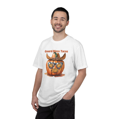 Funny Halloween T-Shirt, Gourd Bless Tacos Tee, Unisex Graphic Tee, Taco Lover Shirt, Fall Festival Apparel, Cute Pumpkin Shirt