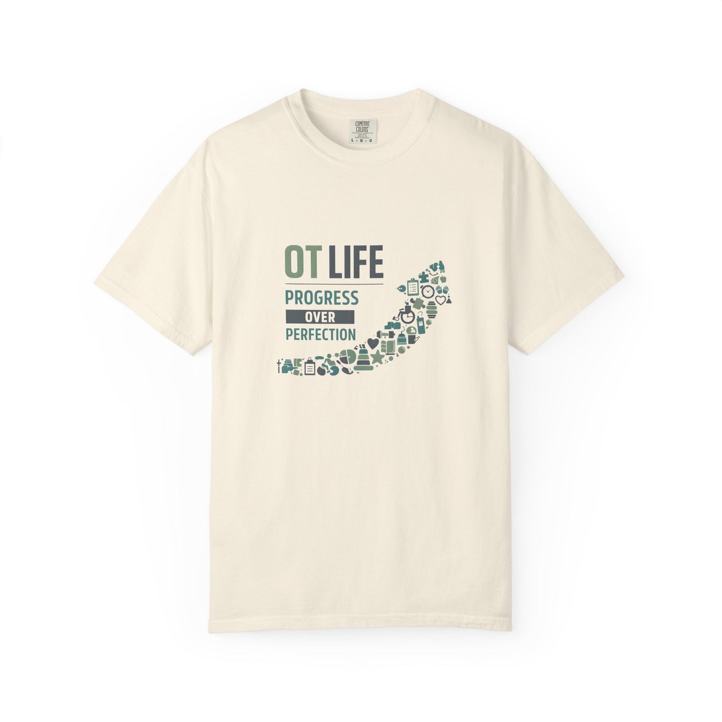 OT Life Progress Over Perfection T-Shirt | Occupational Therapy Arrow Design