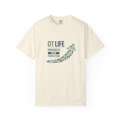 OT Life Progress Over Perfection T-Shirt | Occupational Therapy Arrow Design