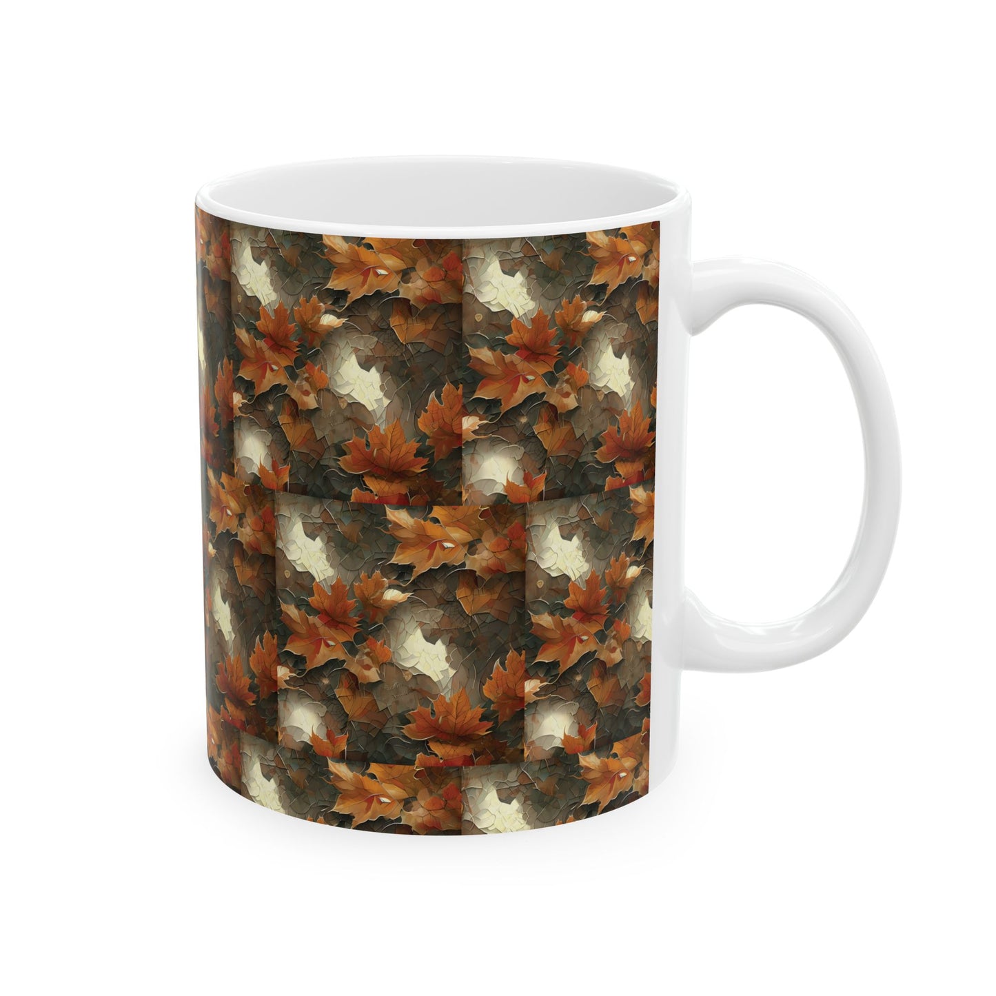 Autumn Leaves Ceramic Mug, Fall Drinkware, Coffee Tea Cup, Seasonal Home Decor, Gift for Nature Lovers