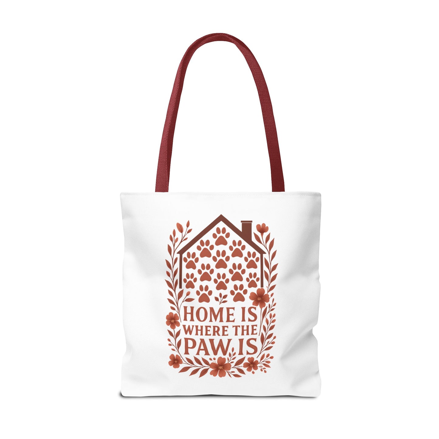 Home is Where the Paw Is Tote Bag | Pet Lover Gift, Floral Design, Animal Lover Accessory, Eco-Friendly Shopping Bag, Dog Mom Tote