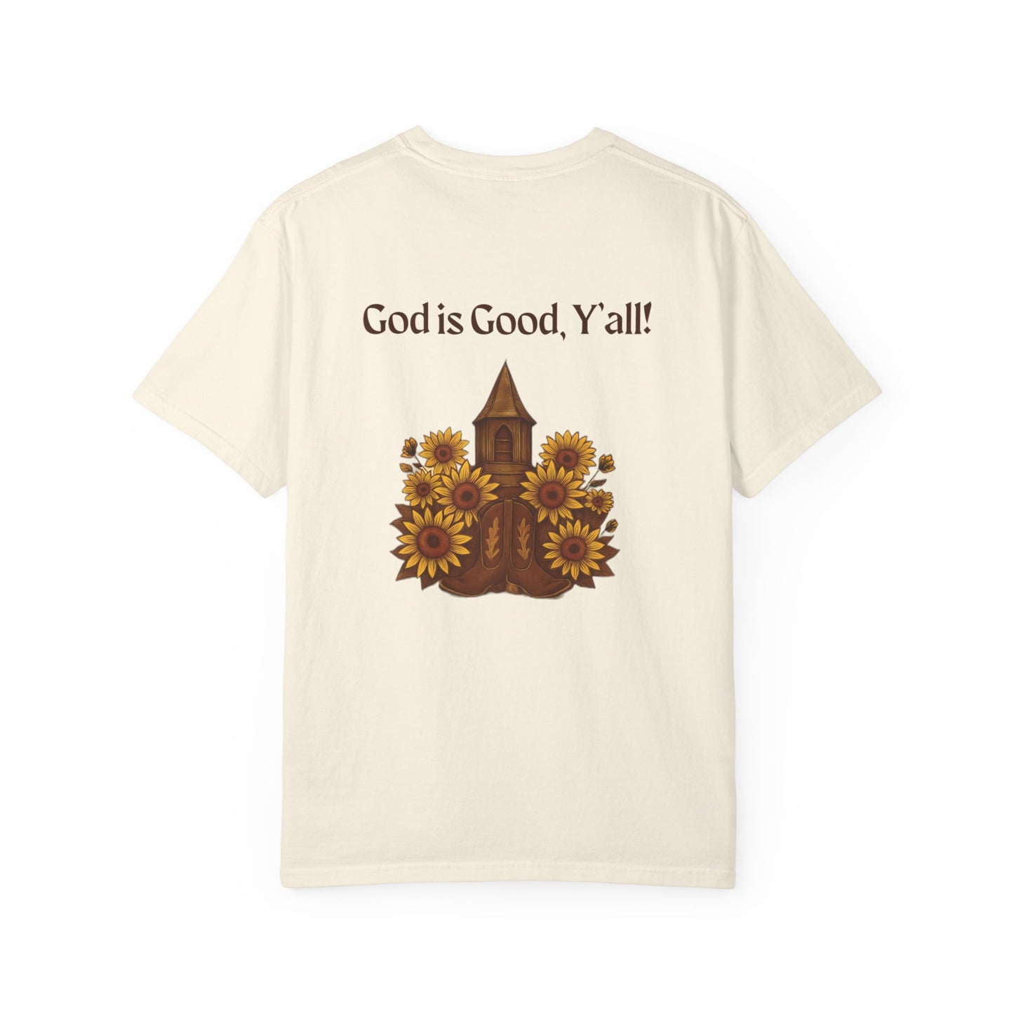 Unisex Sunflower Tee - Inspirational T-Shirt, God is Good Y'all, Casual Wear, Gift for Gardeners, Faith-Based Apparel