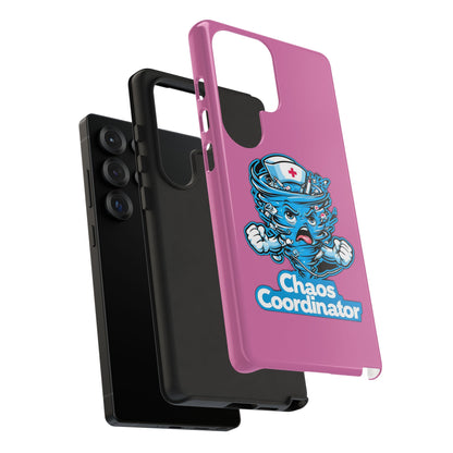 Chaos Coordinator Phone Case, Fun Nurse Gift, Tough Cases for Healthcare Heroes, Unique Cell Phone Cover, Funny Medical Humor/ Pink