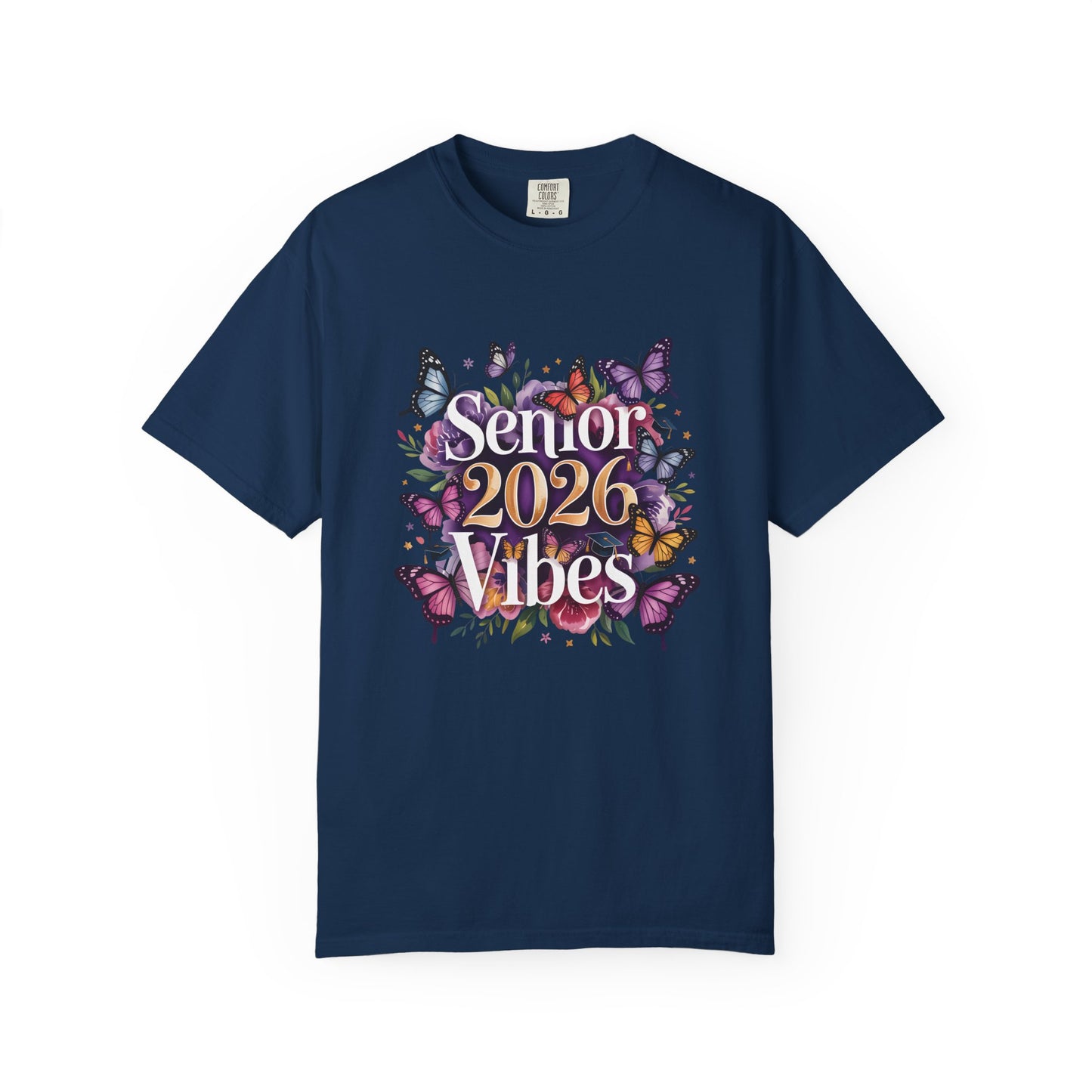 Senior 2026 Vibes T-Shirt | Butterfly Graduation Design