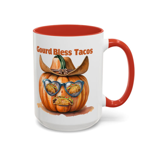 Gourd Bless Tacos Coffee Mug - Perfect for Fall, Halloween, Thanksgiving, Taco Lovers, Kitchen Decor
