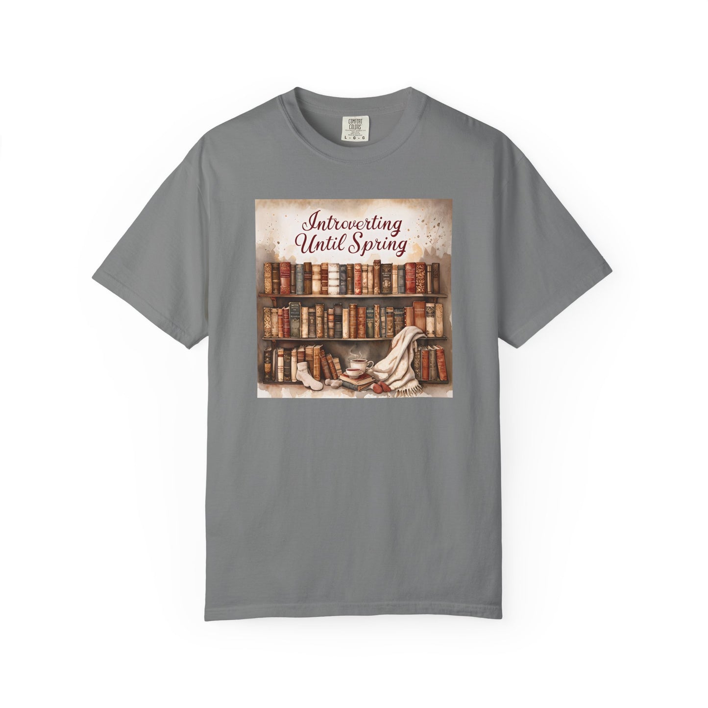 Introverting Until Spring T-Shirt, Cozy Literary Tee, Perfect Gift for Book Lovers, Spring Vibes Shirt, Relaxed Fit Fashion