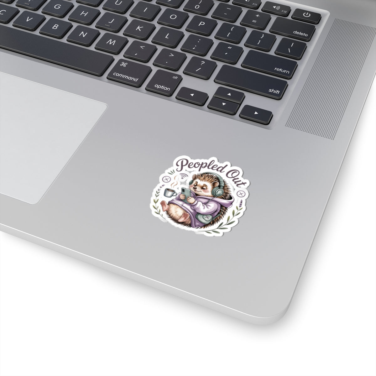 Peopled Out Hedgehog Sticker | Kiss-Cut Sticker, Cute Lazy Animal