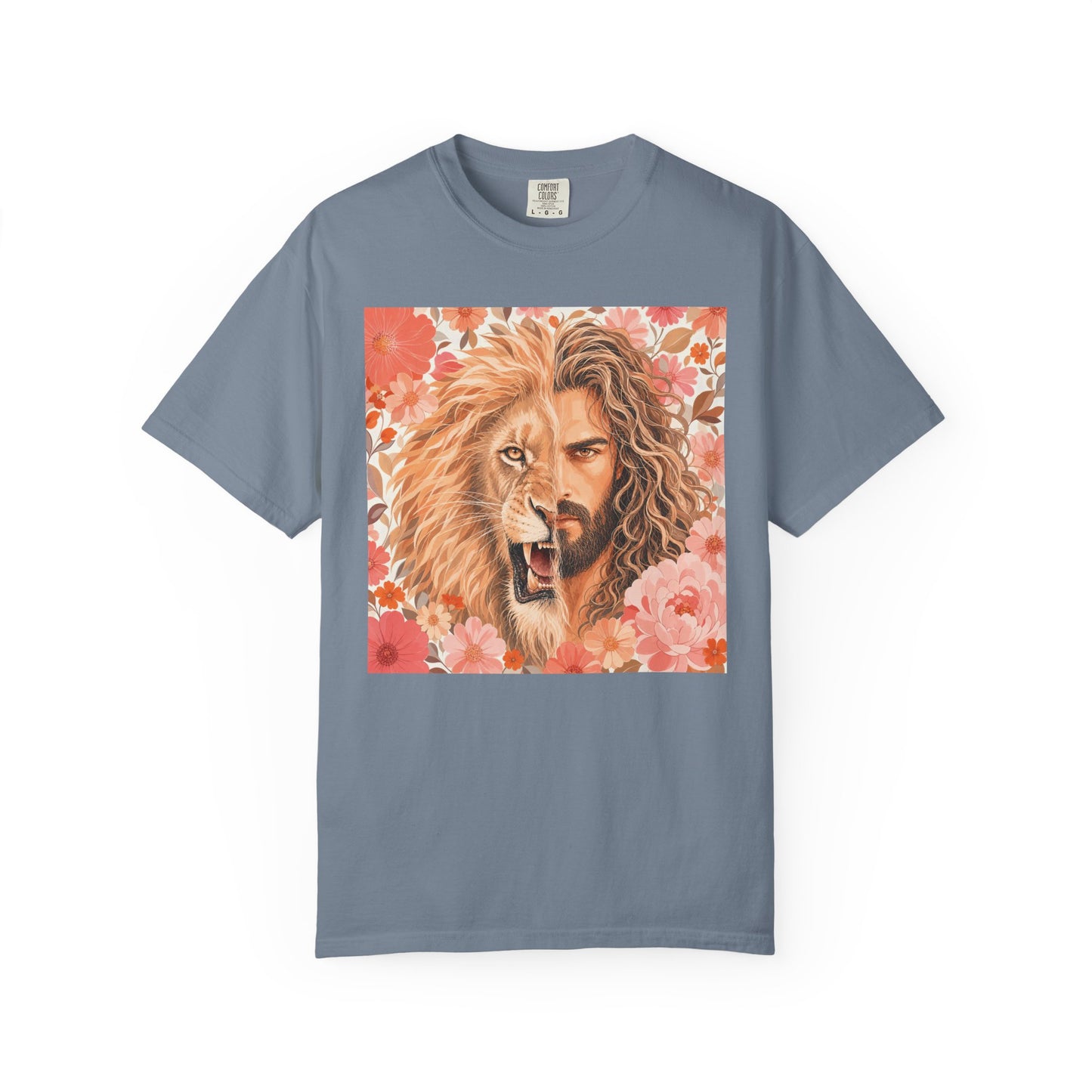 Jesus Lion of Judah split face portrait T-Shirt | Inspirational faith tee
