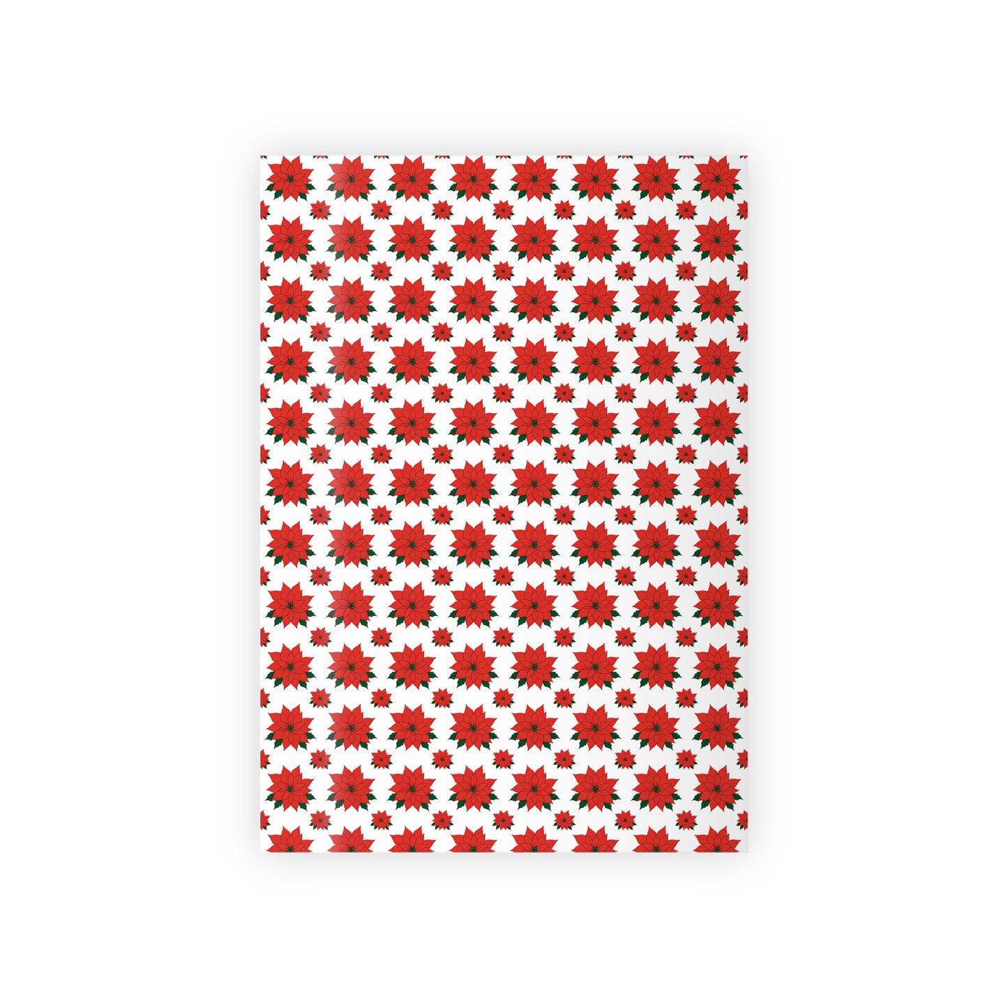 Red Poinsettia Pattern Gift Wrapping Paper Roll | Holiday Wrapping Paper