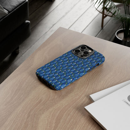 Phone Case, Texas Bluebonnet Tough Case, Navy Floral Phone Cover, Protective iPhone Case, Samsung Galaxy Case, Texas Wildflower Gift