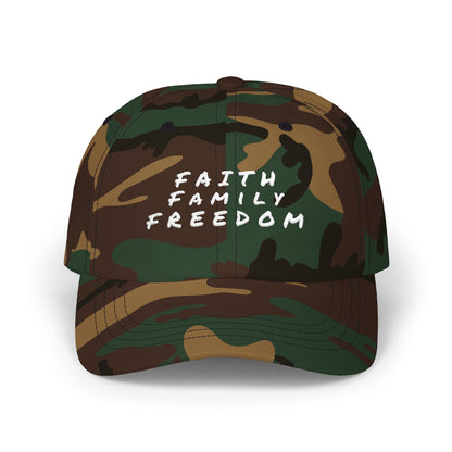 Embroidered Dad Cap, Faith Family Freedom Hat, Baseball Cap for Dad, Men's Hat with Inspirational Words, Religious Gift for Him