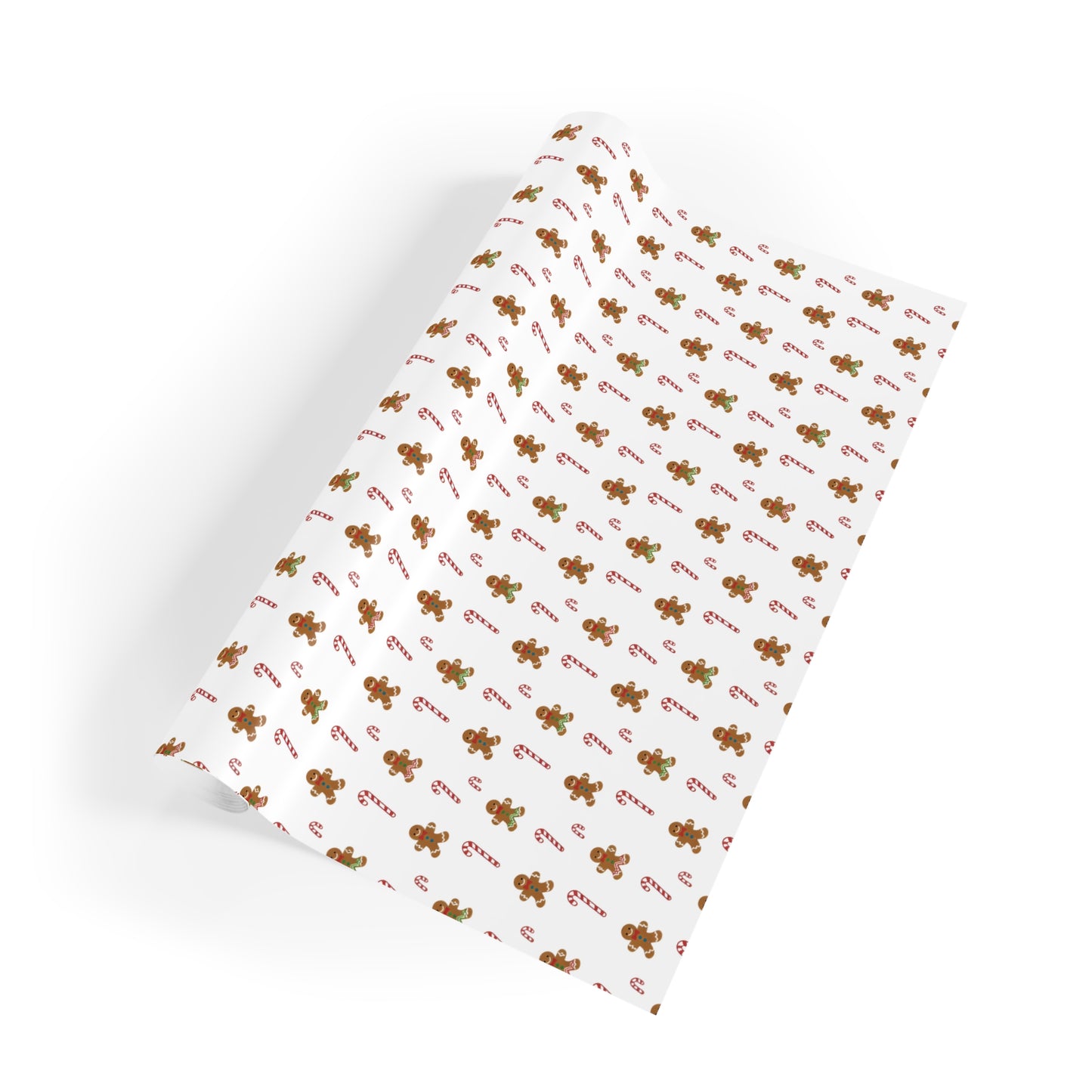 Gingerbread Cookie Pattern Gift Wrapping Paper Roll | Christmas Holiday Wrap
