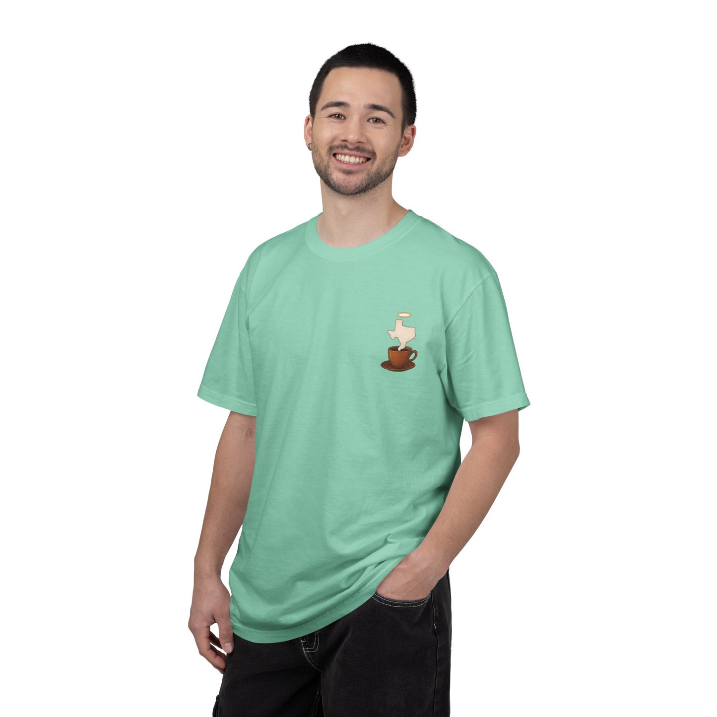 Blessings Brewed T-Shirt, Faith-Inspired Tee, Coffee Lover Gift, Texas Pride Apparel, Unisex Casual Wear
