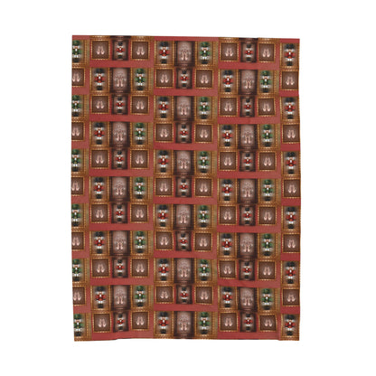 Nutcracker Pattern Velveteen Blanket | Holiday Toy Soldier Plaid