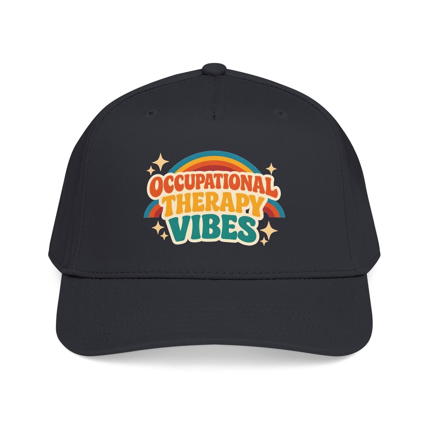 Occupational Therapy Vibes Cap | Retro Rainbow Mid Profile Baseball Cap