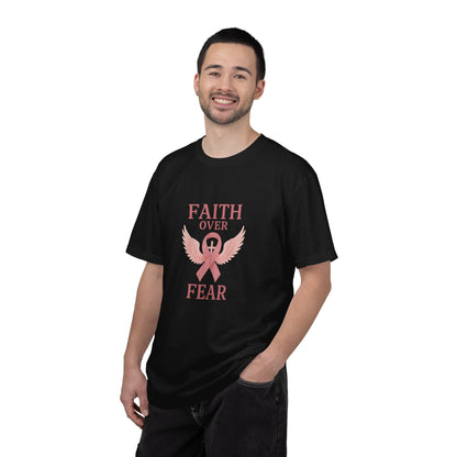 Faith Over Fear Unisex T-Shirt, Inspirational Shirt, Breast Cancer Awareness Tee, Gift for Support, Everyday Casual Wear