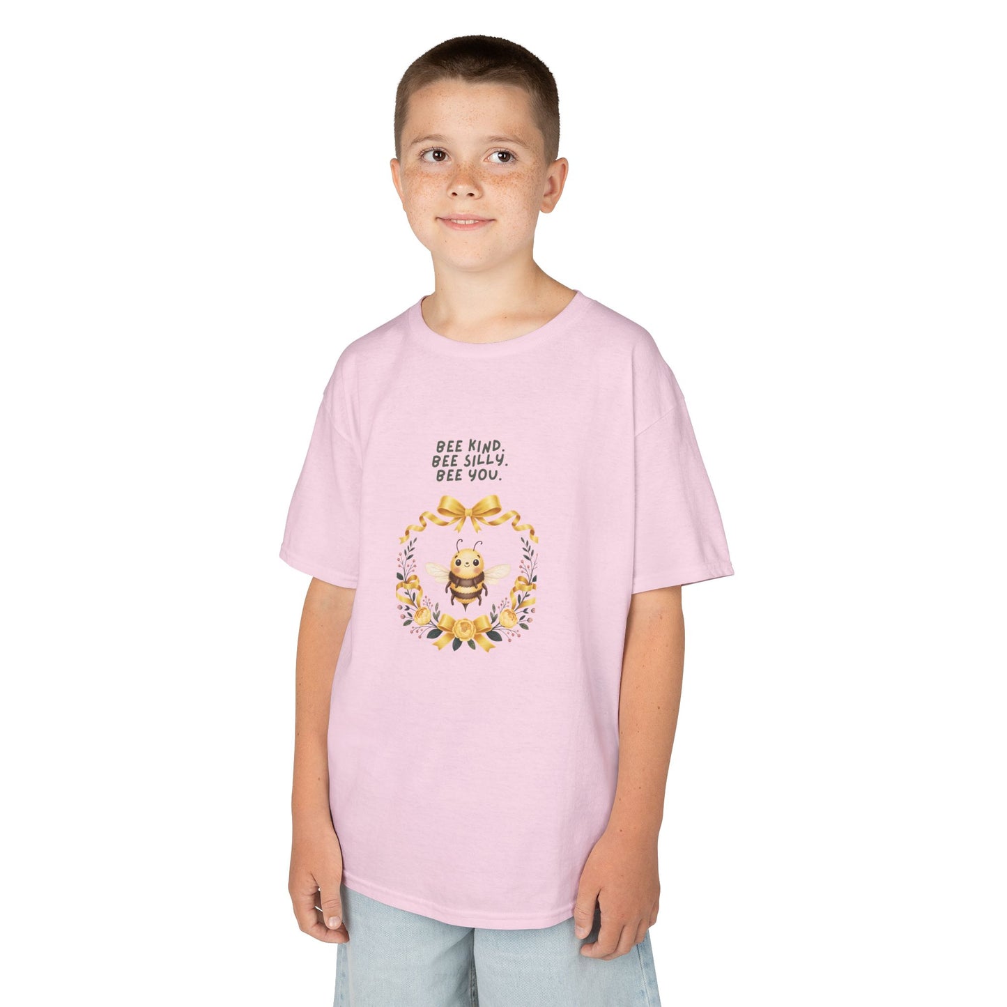Bee Kind Bee Silly Bee You Kids T-Shirt | Cute Bee Wreath Design