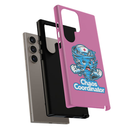 Chaos Coordinator Phone Case, Fun Nurse Gift, Tough Cases for Healthcare Heroes, Unique Cell Phone Cover, Funny Medical Humor/ Pink