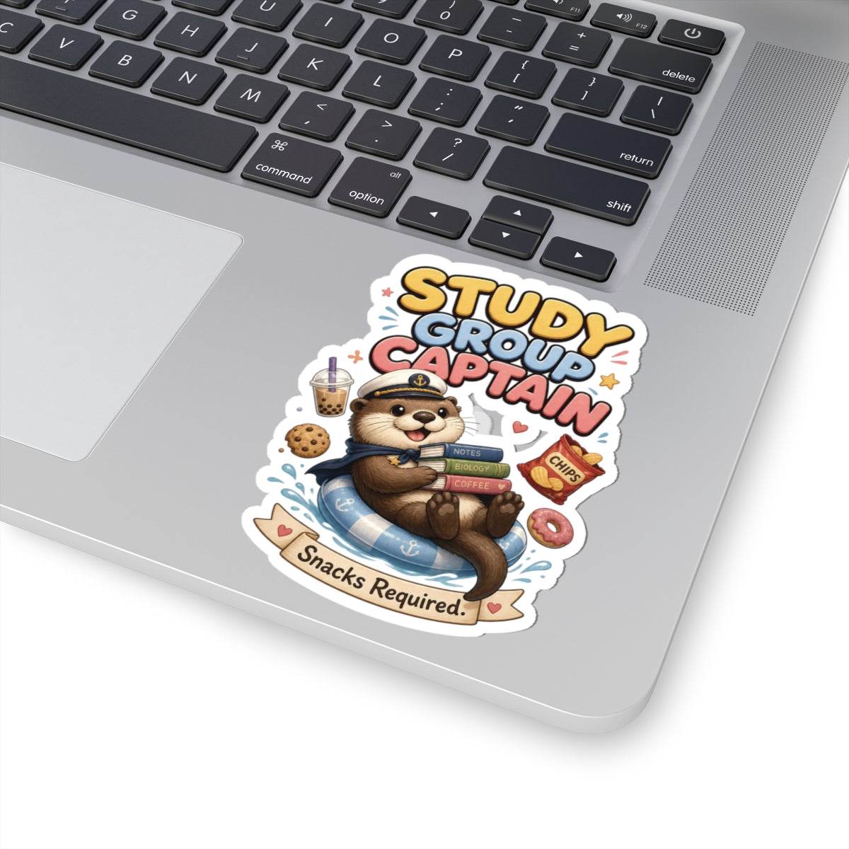 Study Group Captain Sticker | Otter with Snacks Kiss-Cut Sticker