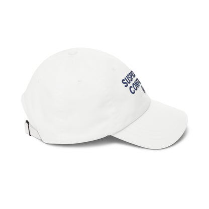 Suspiciously Confident Dad Cap | Embroidered Text, Fingerprint Accent