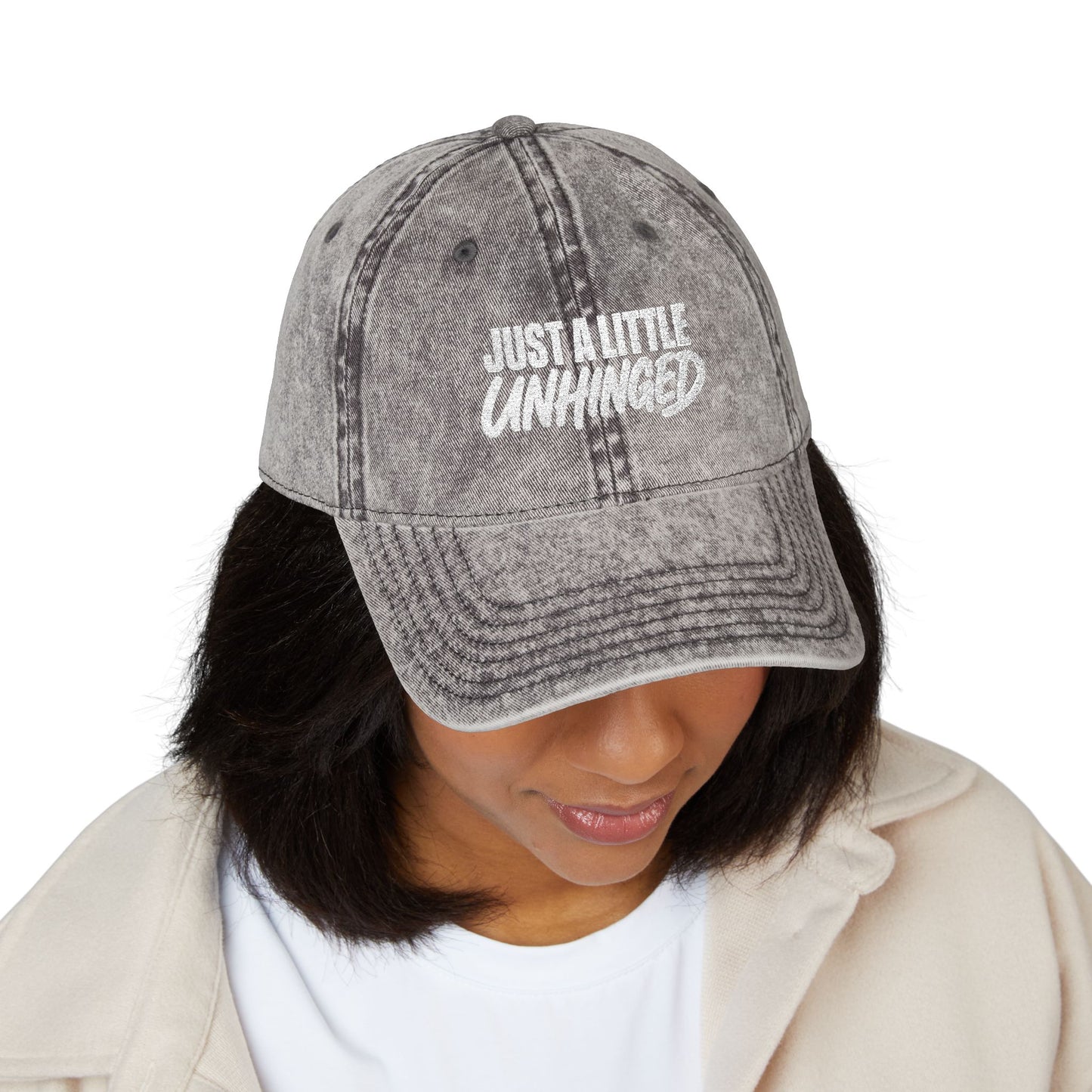 Just A Little Unhinged Cap | Embroidered Vintage Dad Hat