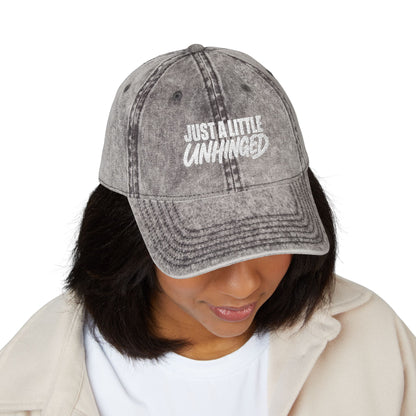 Just A Little Unhinged Cap | Embroidered Vintage Dad Hat